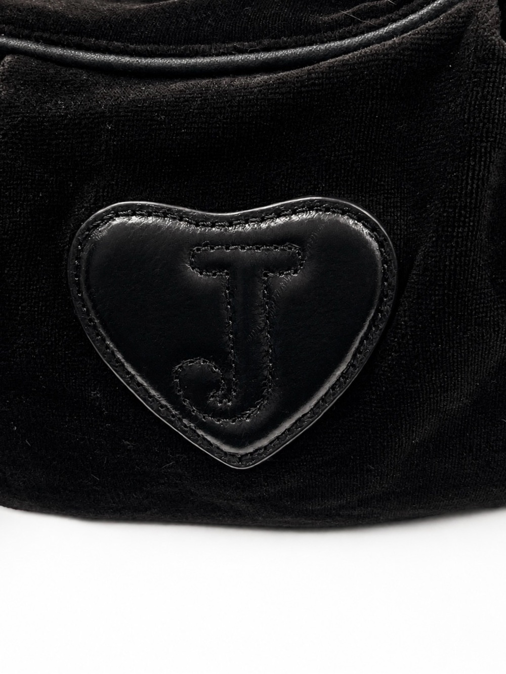 Vintage Juicy Couture Black Velour Love G&P Slouchy Hobo Bag Y2K McBling Rare - Picture 6 of 15